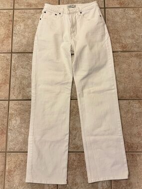 Abercrombie & Fitch White Straight-Leg Jeans